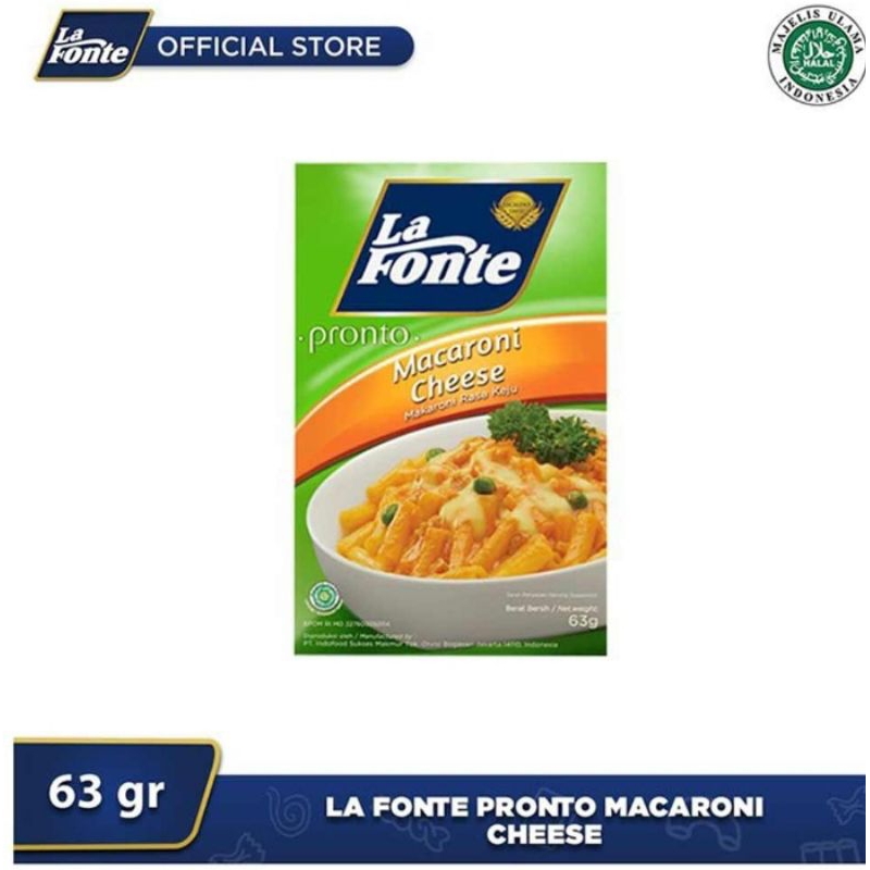 

LA FONTE PRONTO MAKARONI CHEESE INSTAN KEJU 63G