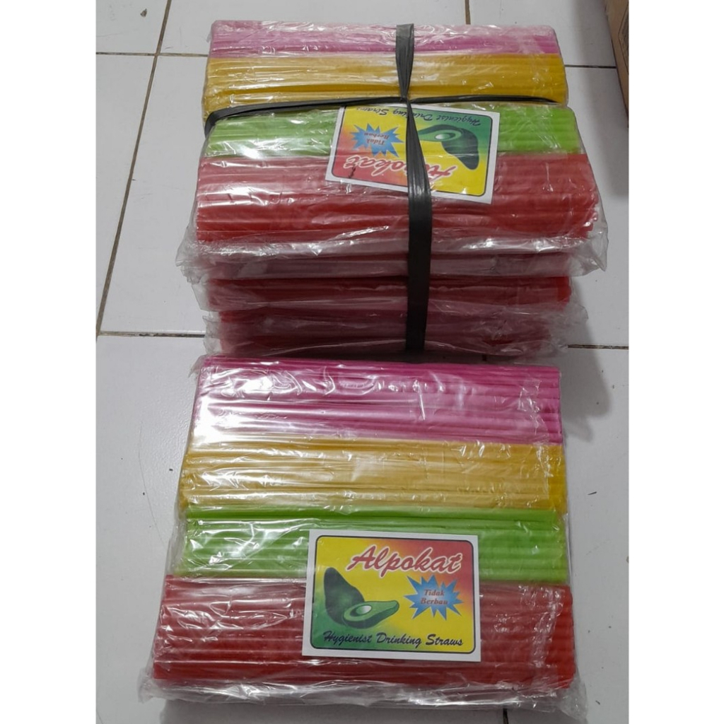 Sedotan Warna Warni / Sedotan Plastik 5 Warna / sedotan es