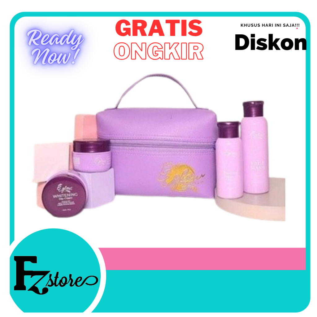 EGLOW PLATINUM SKINCARE PAKET WAJAH BPOM FLEK JERAWAT WHATENING