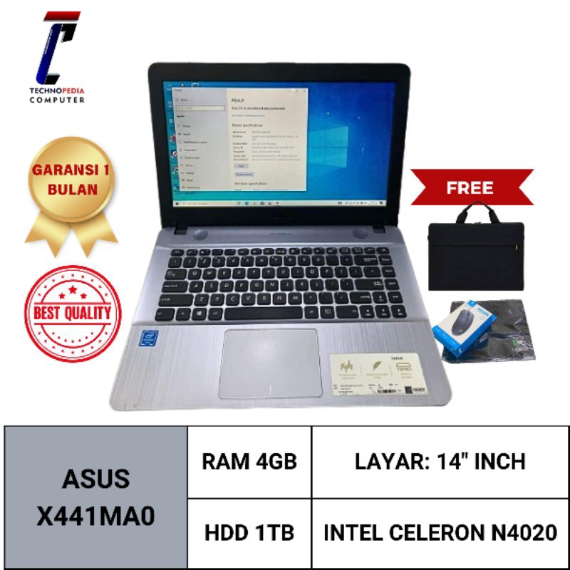 ASUS X441MA|INTEL CELERON N4020|RAM 4GBI14"INCH|HDD 1TB|LAPTOP SECOND ASUS X441MA - HARGA TERJANGKAU|PERFORMA HANDAL