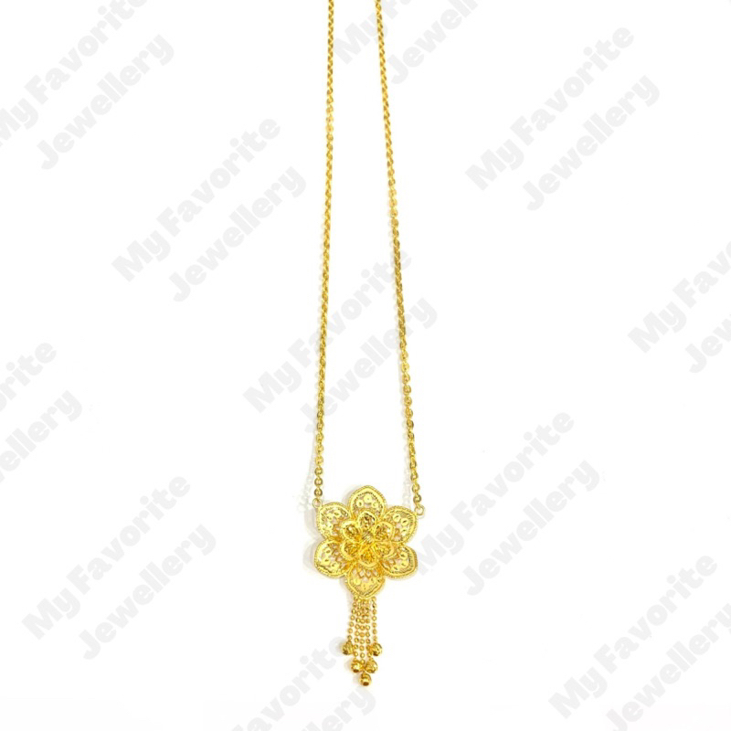 Kalung Kembang Krawang Rumbai Emas Asli Kadar 700