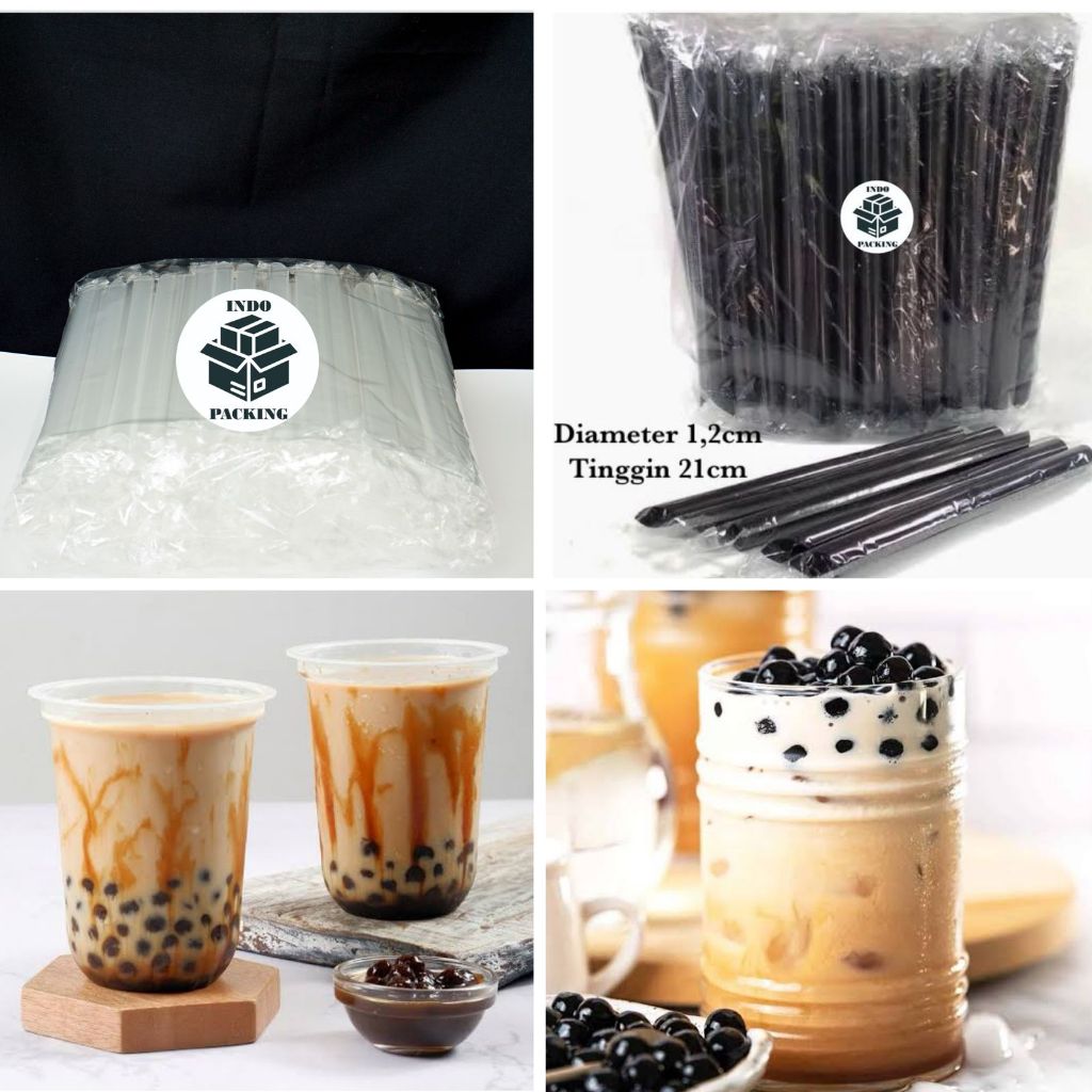 (isi 100) Sedotan Boba Diameter 12mm / Alat Minum Sedotan / Sedotan Boba Steril