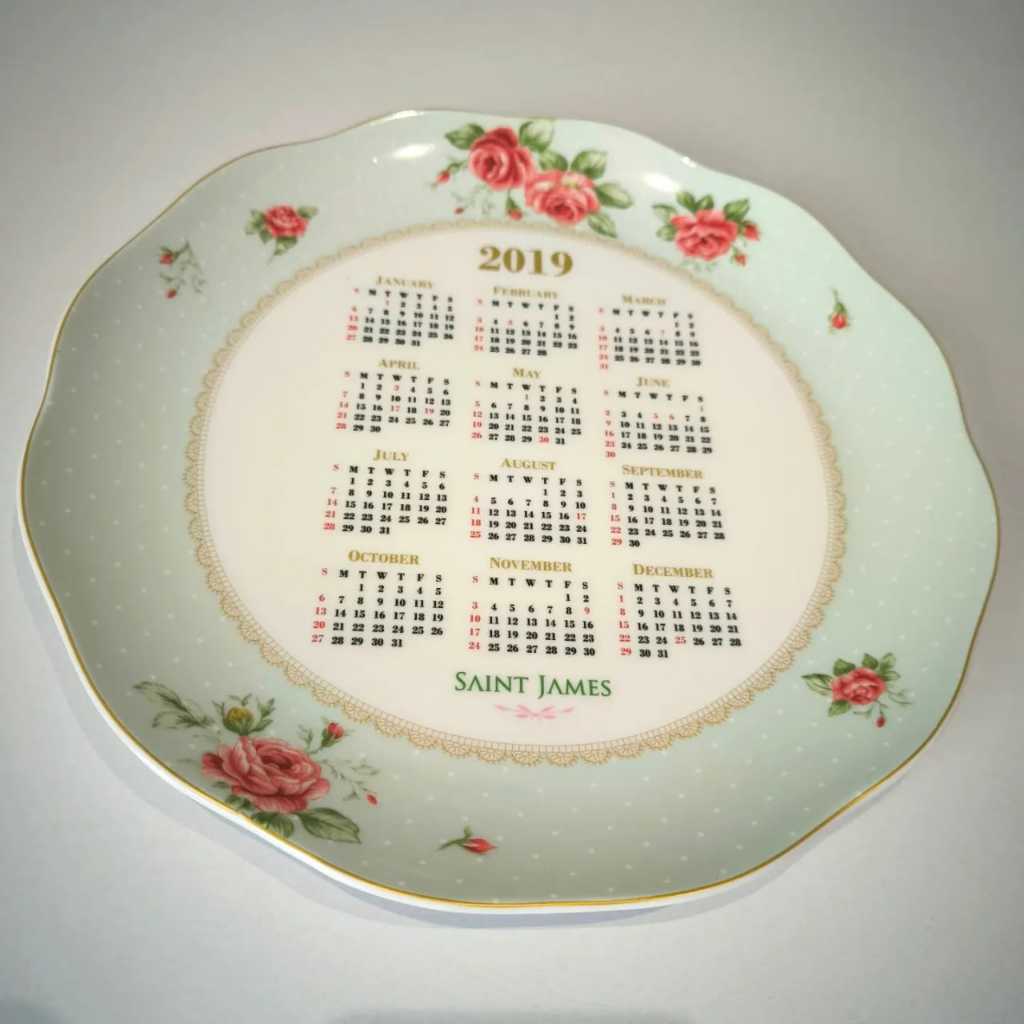 2019 Calendar Plate by St. James | Piring Makan Premium Porcelain