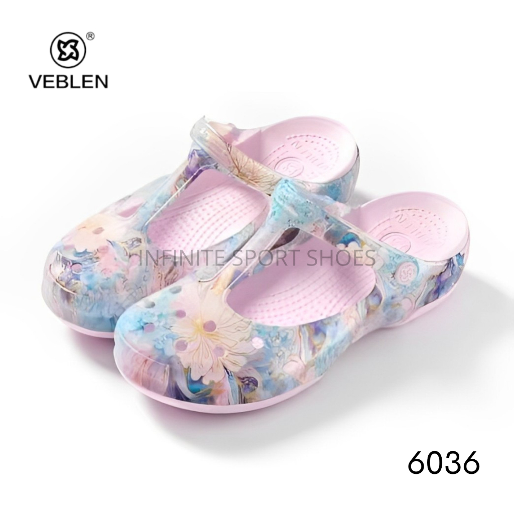 Sandal Maryjane Veblen 6036-Sandal Veblen Motif Bunga Marble-Sandal Fashion Wanita-Sandal Maryjane