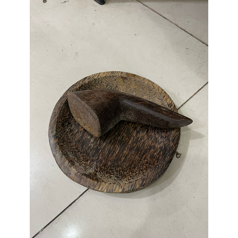 Cobek set ulekkan sambel kayu aren MURAH | Cowet kayu