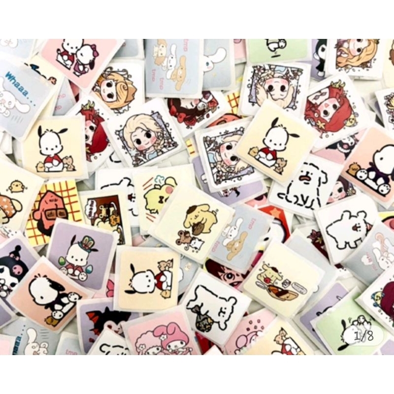 

(min co 30 pcs)(⚠️baca deskripsi⚠️(aesthetic seal sticker random| label |sticker packaging paperbag