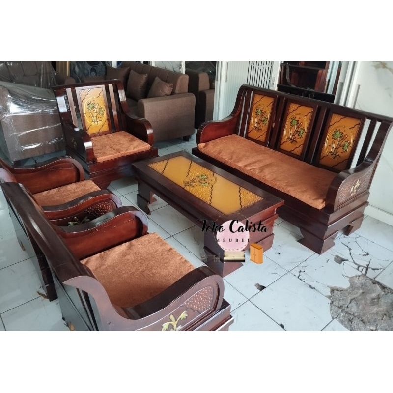 Kursi Tamu Jati Minimalis Modern/kursi tamu jati semut/kursi tamu jati 3111+meja