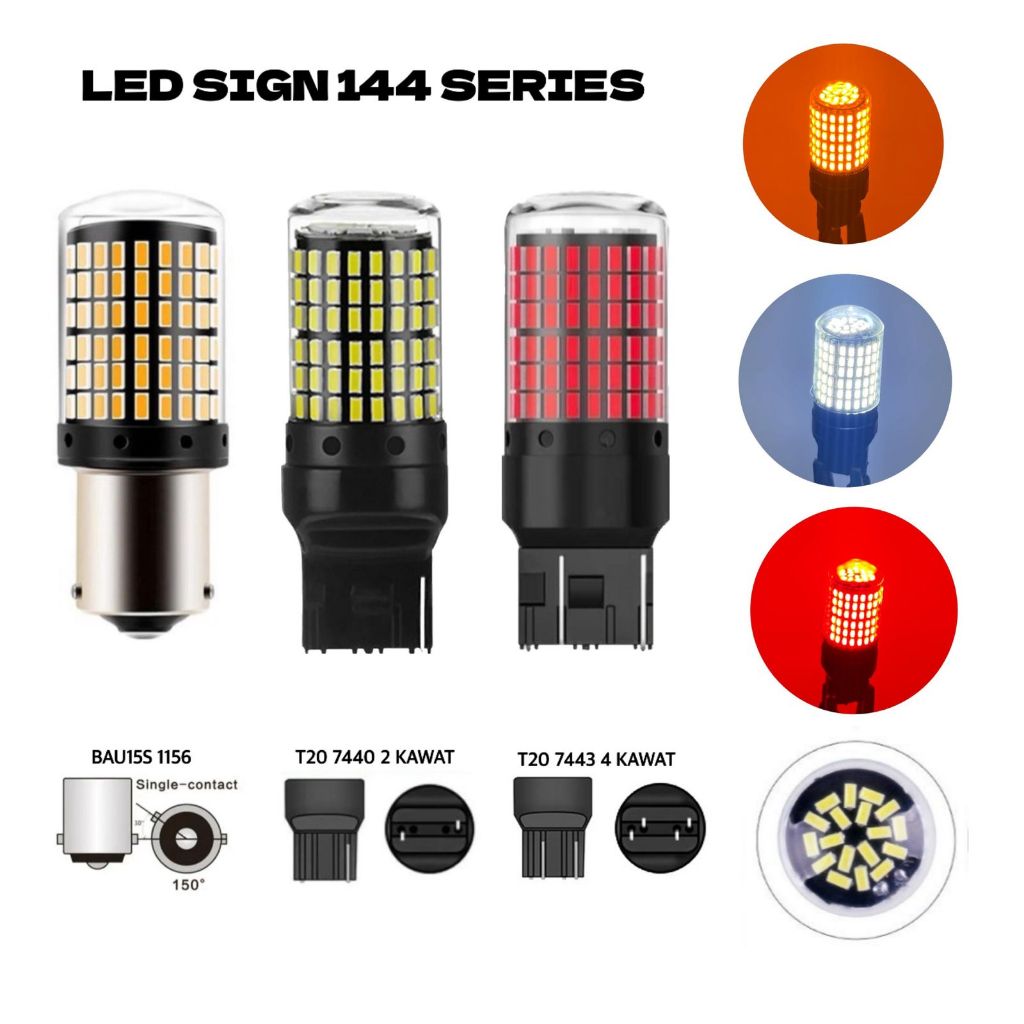 Lampu Led Dajjal 144 Mata T20 7440 7443 1156 BA15S BAU15S BAY15D - PY21W P21W 1156 1157 - Sein Mundu