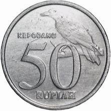 Koinkunobekas original rupiah udah bersih dan diameter 25mm burung kepodang 50rupia