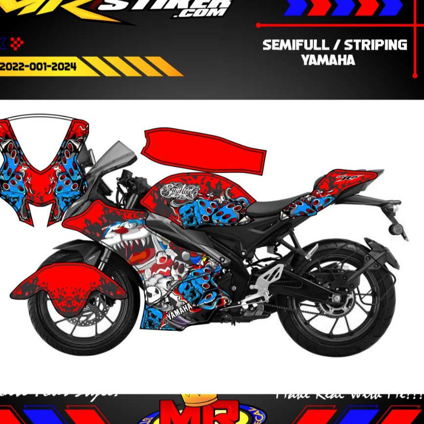 Stiker Decal Custom Yamaha R15 New 2022 FullbodyStriping Yamaha R15 New 2022 Custom Design