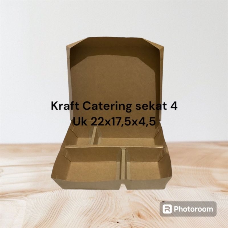 

Dus kraft catering sekat 4 uk 22x17,5x4,5 tebal 350gsm
