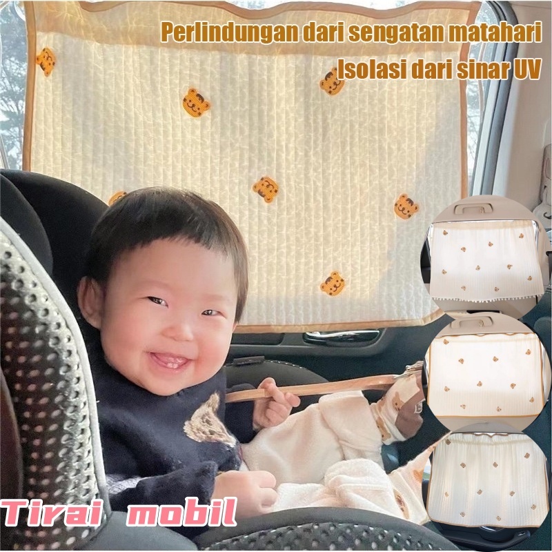 Tirai Mobil Sun Screen Bayi Anti UV Portable Car CurtainGorden Penutup Jendela Mobil Karakter Lucu P