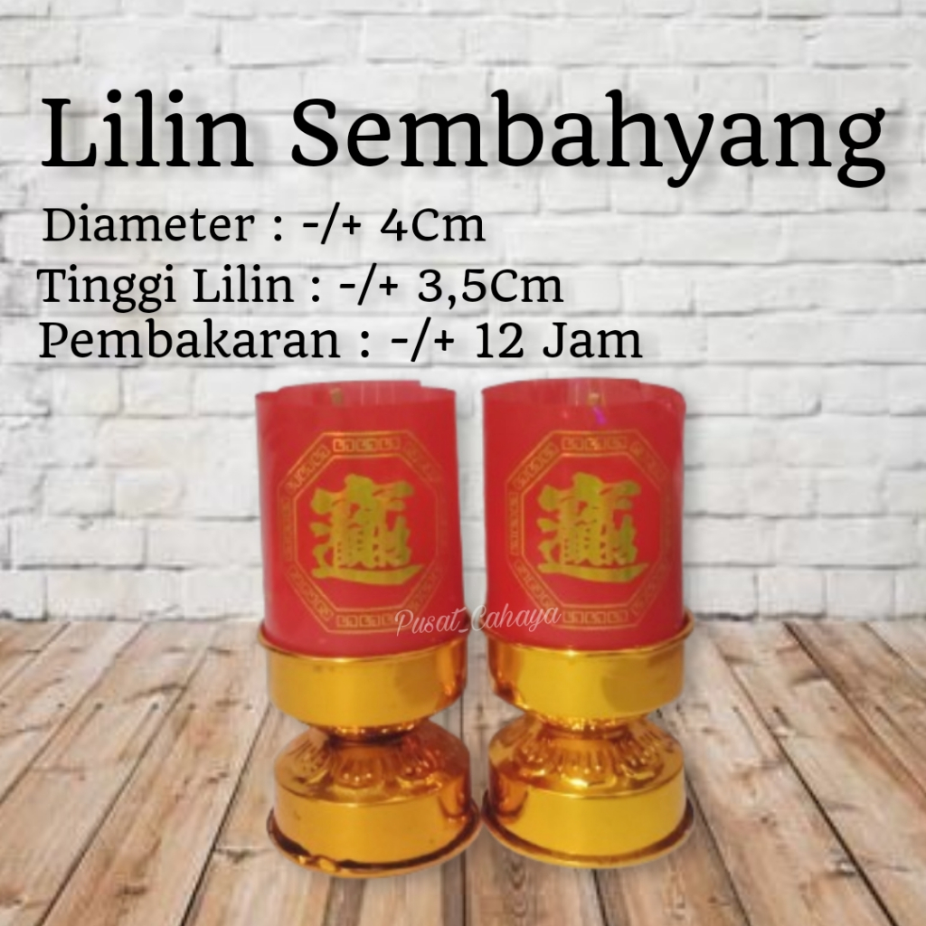 Lilin Sembahyang Lilin Sumbu Kayu 12 Jam