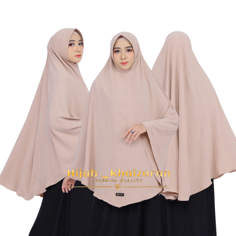 𝐊𝐡𝐚𝐢𝐳𝐮𝐫𝐚𝐧 - Hijab Syar'i Crinkle Airflow/ Bergo Ped Jumbo XXXL Syar'i Crinkle Airflow