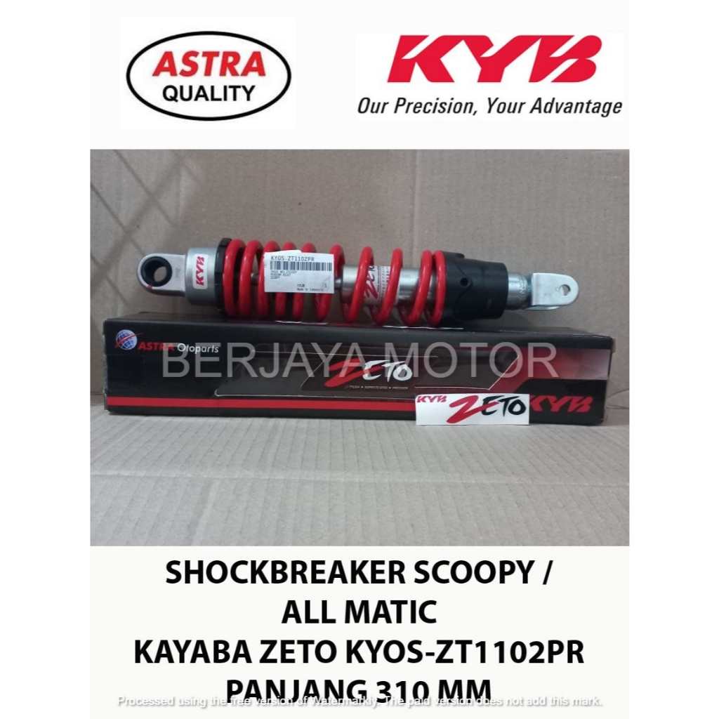 SHOCKBREAKER SCOOPY ALL MATIC KAYABA ZETO KYOS-ZT1102PR PANJANG 310 MM ORIGINAL