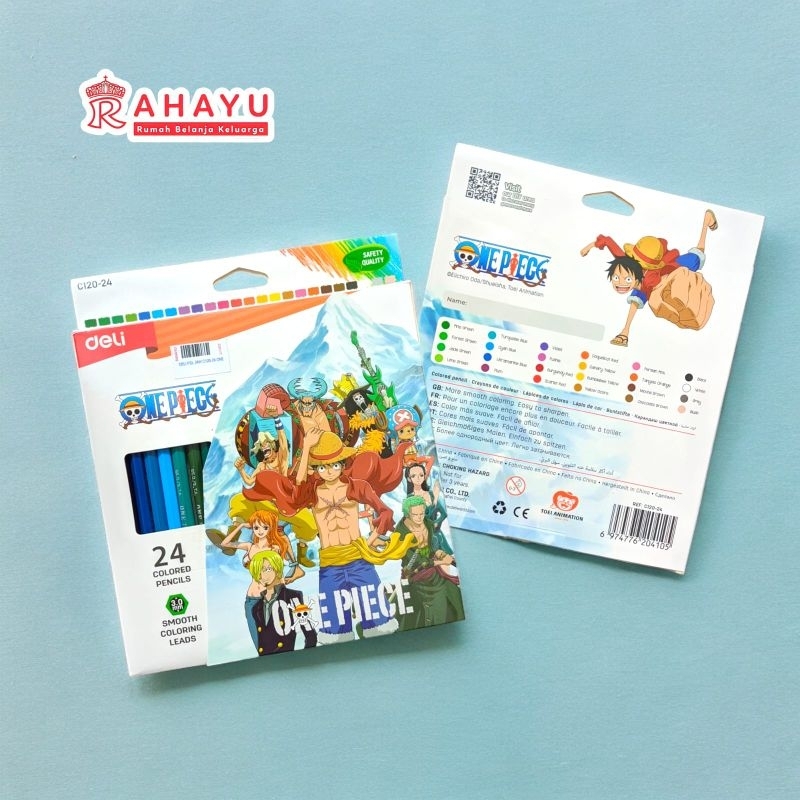 

PENCIL WARNA DELI SMOOTH COLORING EDISI ONE PIECE 24 Warna