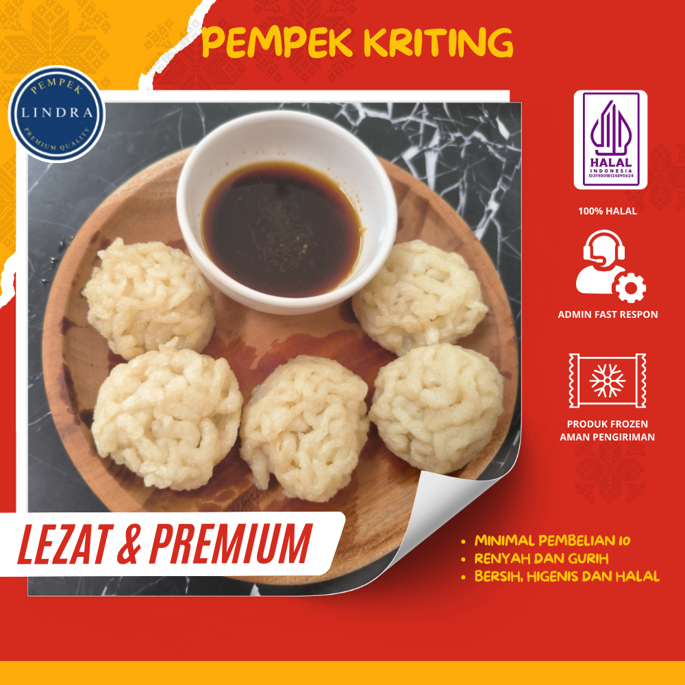 

Pempek Kriting Lindra (isi 10 pcs) | Lezat & Premium | Pempek Lindra