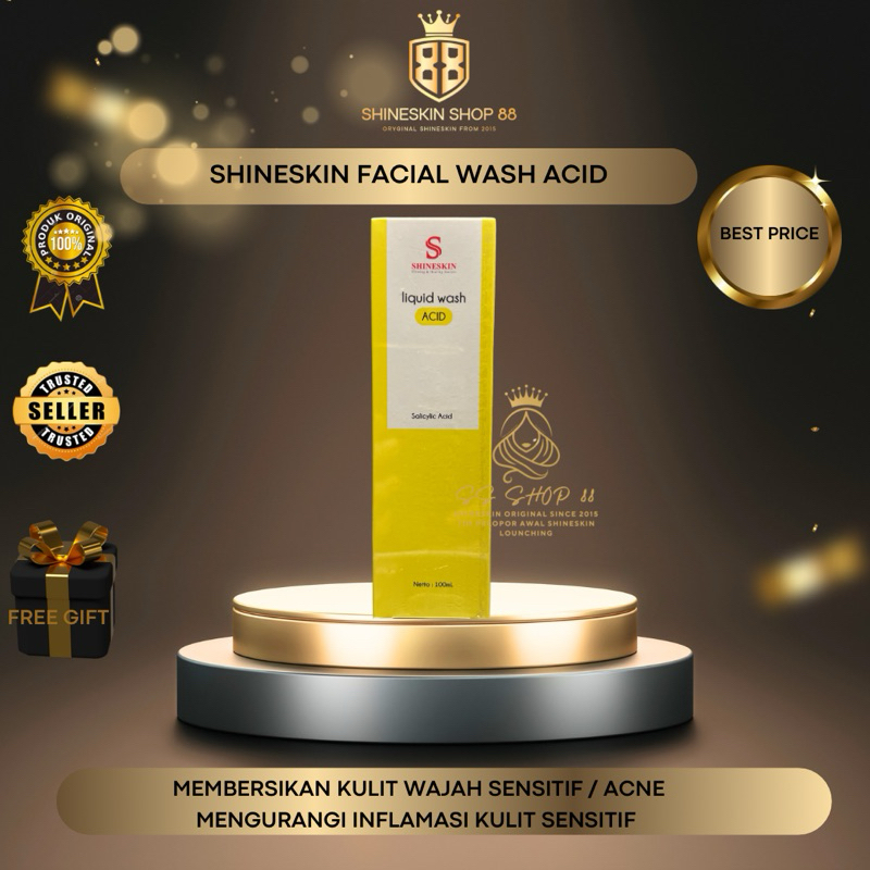 Shineskin Liquid Wash Acid (Sabun wajah komedo) / Shineskin skincare wajah komedo jerawatan jerawat