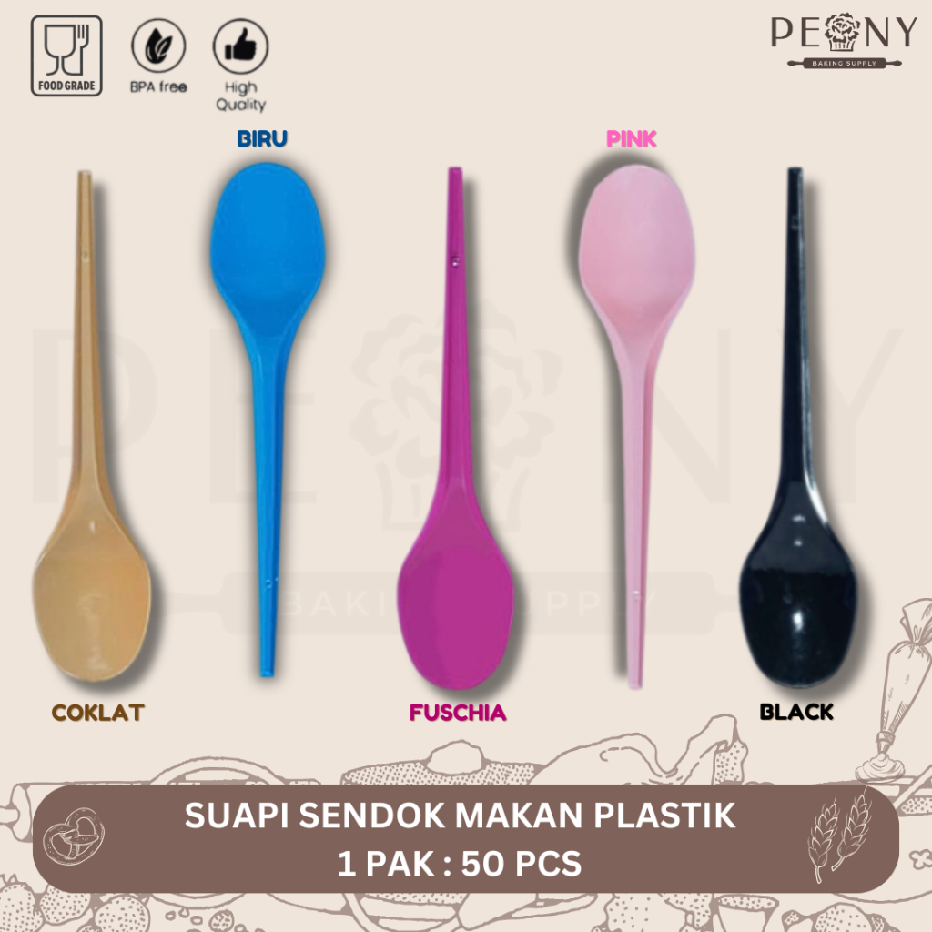 SUAPI SENDOK MAKAN PLASTIK WARNA HITAM / SENDOK MAKAN PLASTIK WARNA UNGU / SENDOK MAKAN PLASTIK WARN