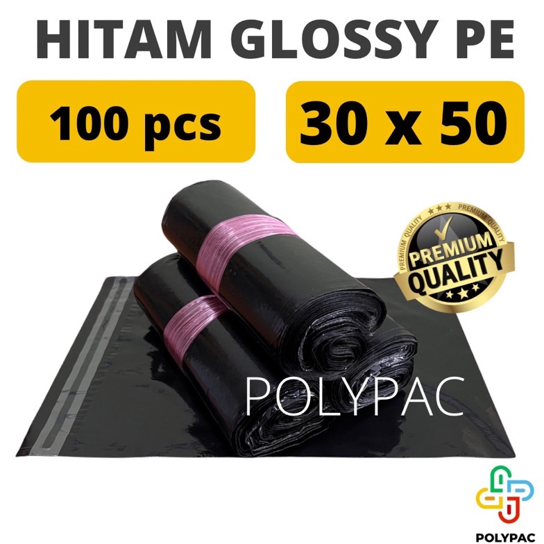 

KODE Y74B Polymailer HITAM GLOSSY 3x5 isi 1 pc Polymailer Hitam Premium