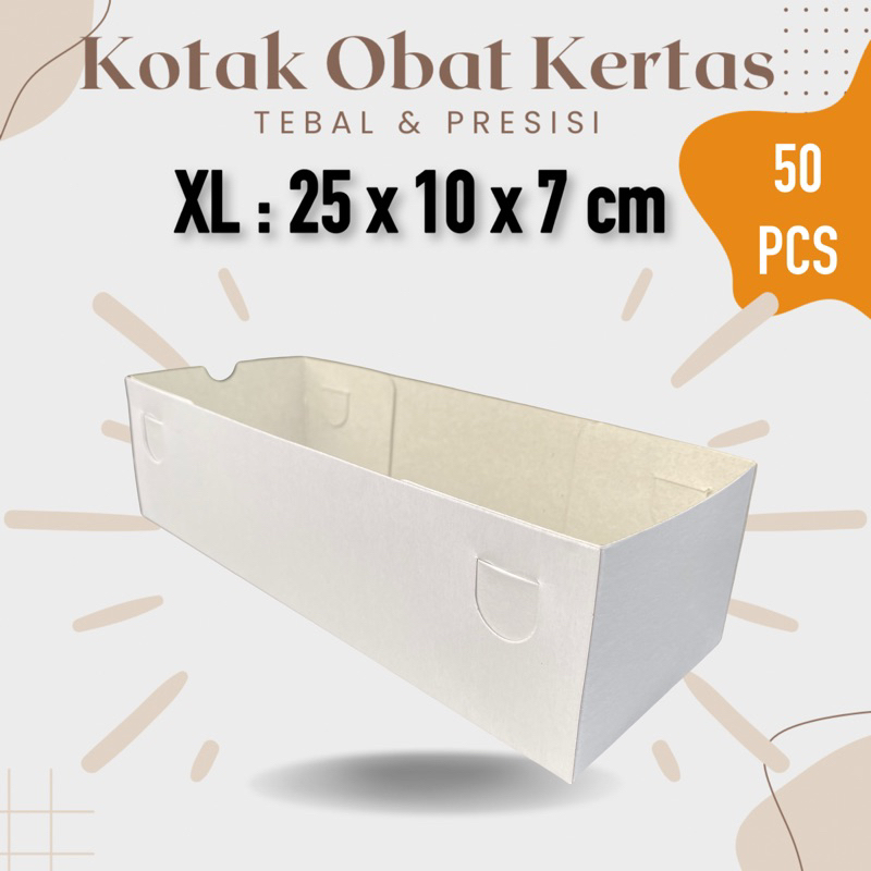 

[50pcs] Kotak Obat Kertas Apotek 25x10x7 XL