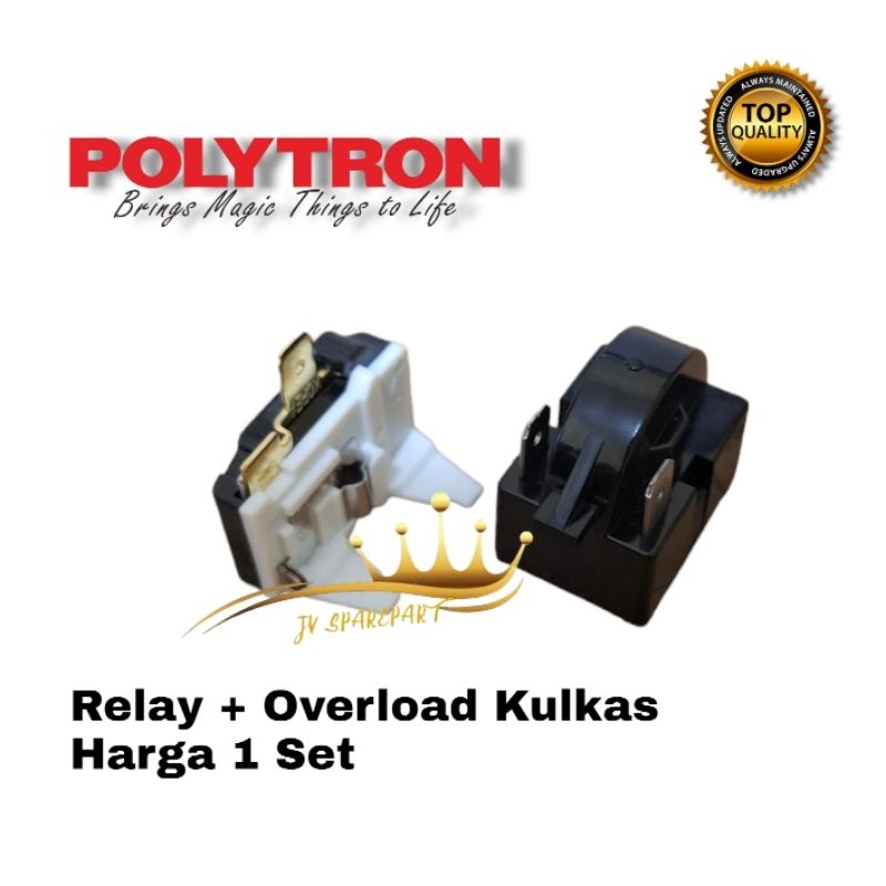 Relay Ptc + Overload Kulkas Polytron 2 Pintu | Overload Kulkas 2 Pintu POLYTRON