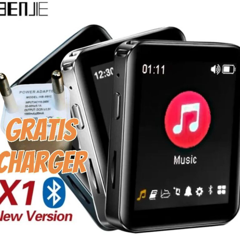 KODE F25R Benjie X1 Layar Sentuh Bluetooth video metal mp3 Player portable FM radio full screen sepe