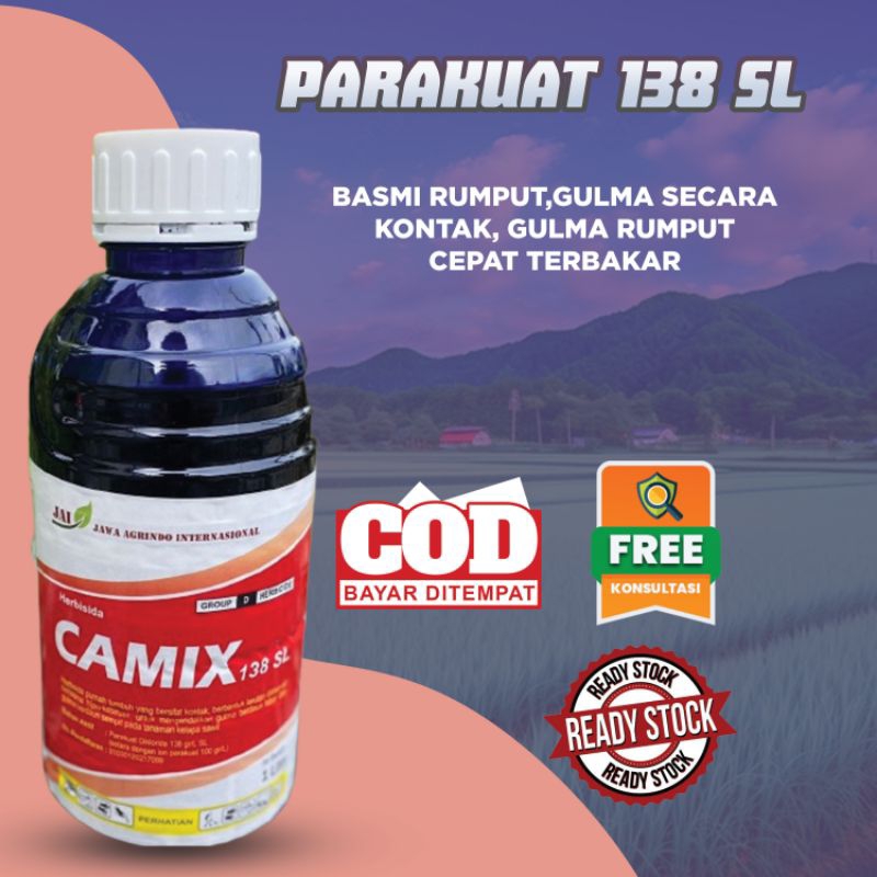 CAMIX 1 Ltr Herbisida Parakuat 138 SL Pembasmi Rumput Gulma untuk sawah, pekarangan rumah, dan kebun
