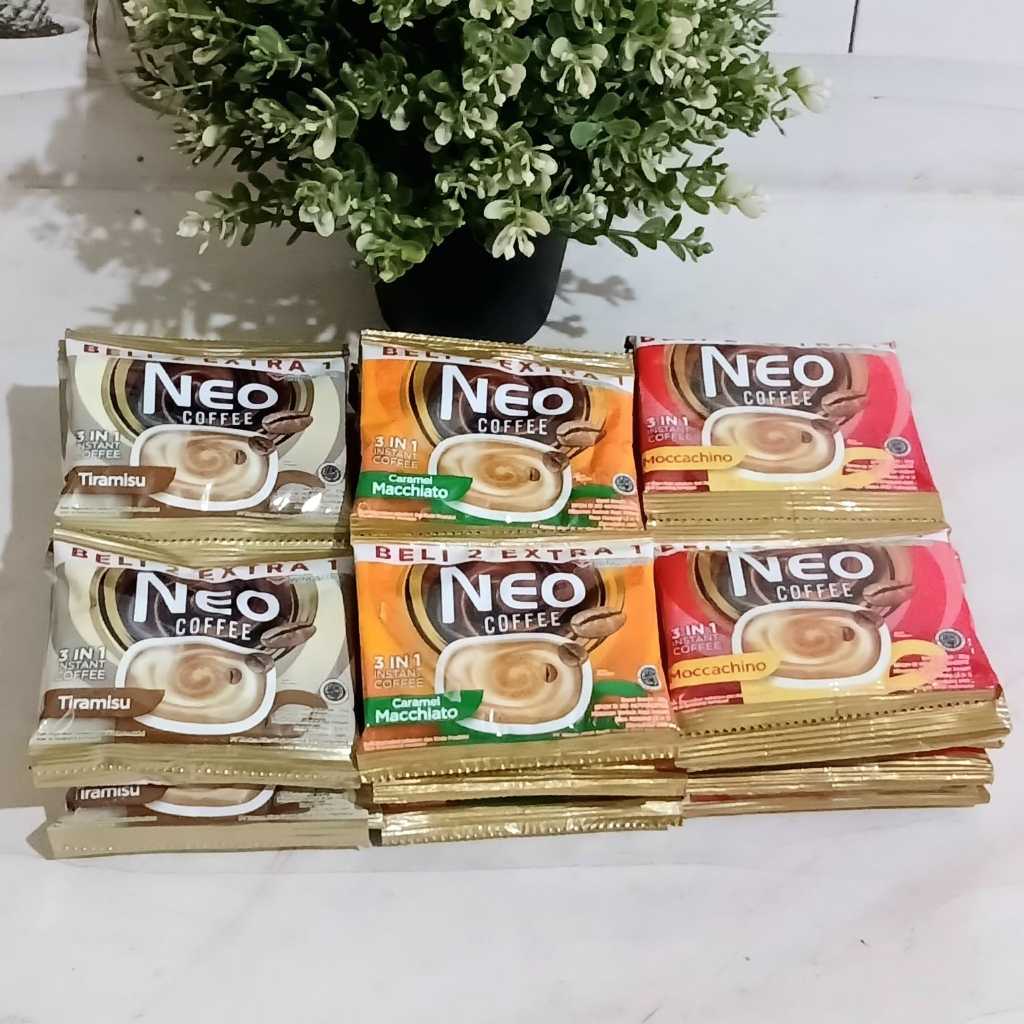 

Neo Coffee Renceng isi 15 sachet (Caramel Macchiato, Moccachino) dan Tiramisu