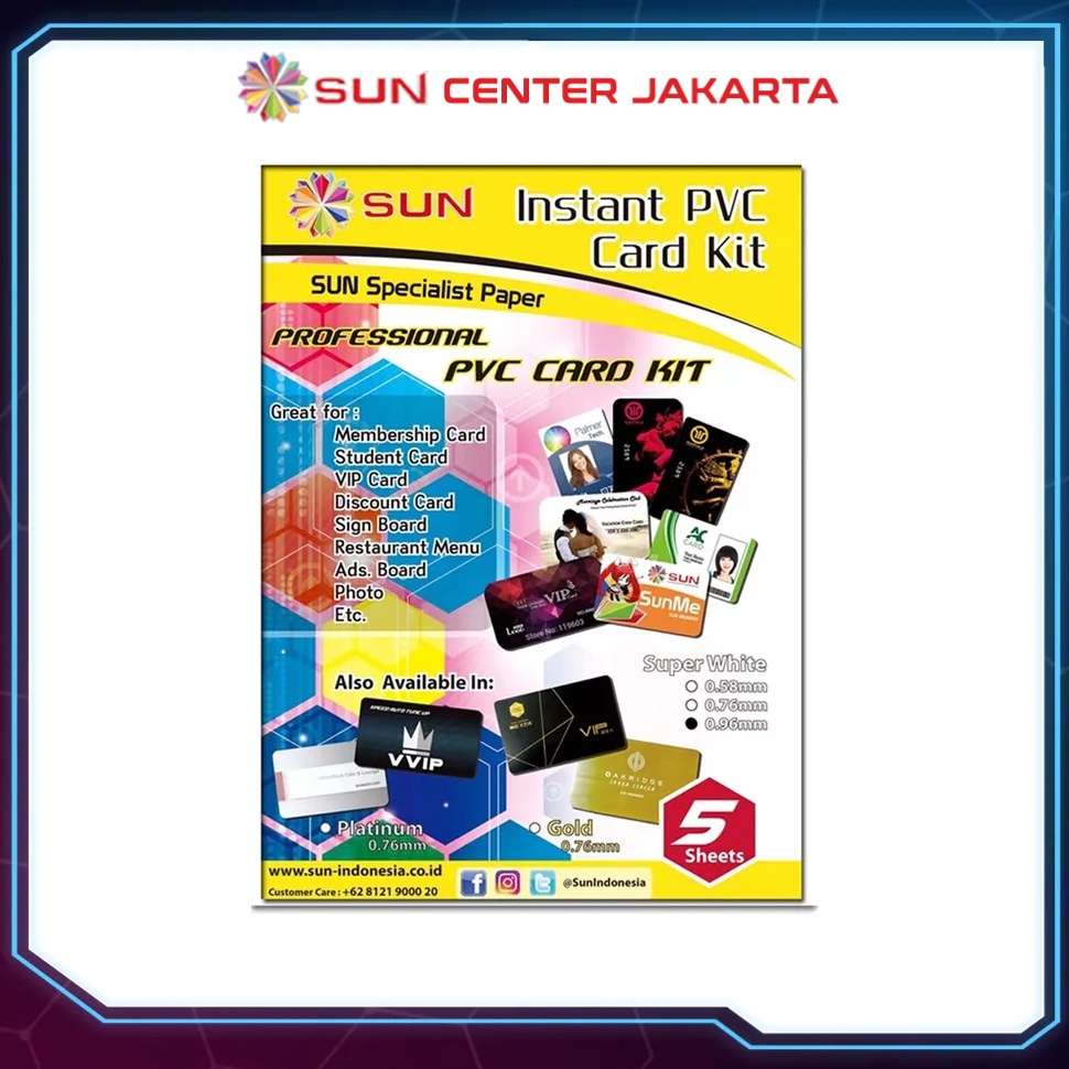 

KODE P33R Kertas PVC ID Card PREMIUM SUN PVC ID Card Super White 76 96 Isi 5 Lembar 5 Card