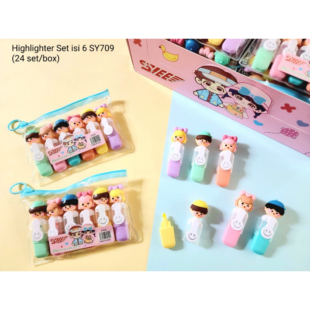

Rmdodo - Highlighter Set Isi 6 Termasuk Pouch