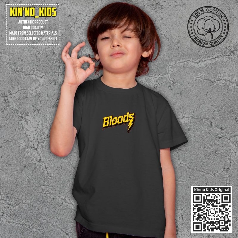 KAOS distro ANAK  Bloods viral hitam ( kinno kids )