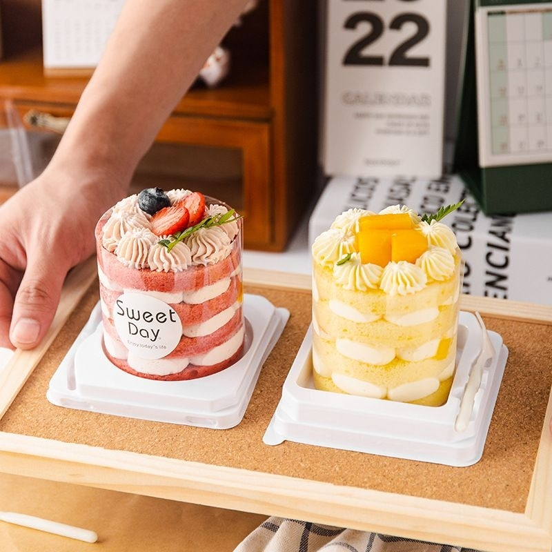 PREMIUM 10SETS KOTAK MINI CAKE DESSERT TRAY CAKE free mini GARPU potong slice cake dessert