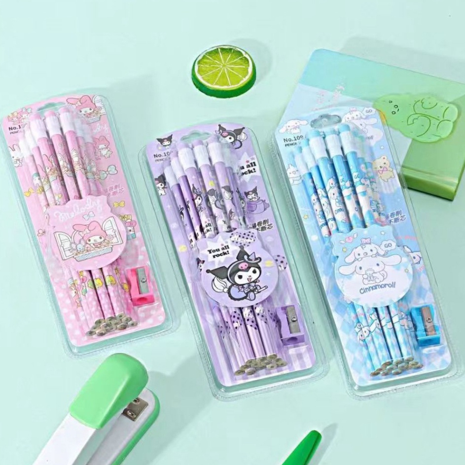 

VIRAL 1 SET STATIONERY ISI 12 PENSIL PENGHAPUS RAUTAN GRIP EDISI SANRIO DREAMY PRINCESS BS