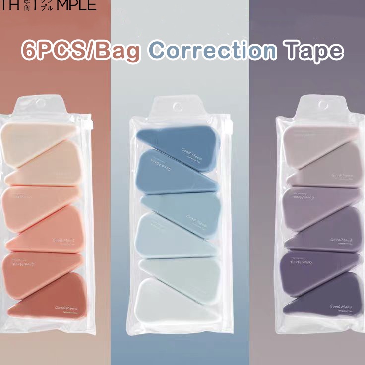 

6PCSBag Correction Tape 1 Set 6 Buah Pita Koreksi Macaron Lucu Kawaii Untuk Siswa THIMPLE