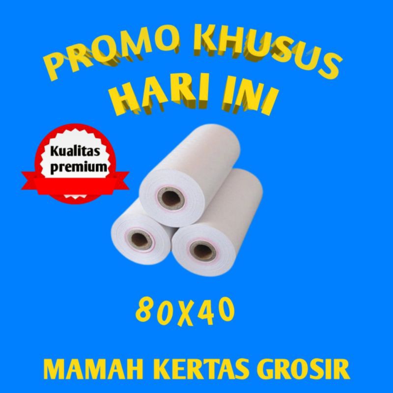 

KERTAS SETRUK THERMAL 80X40MM 10 ROLL