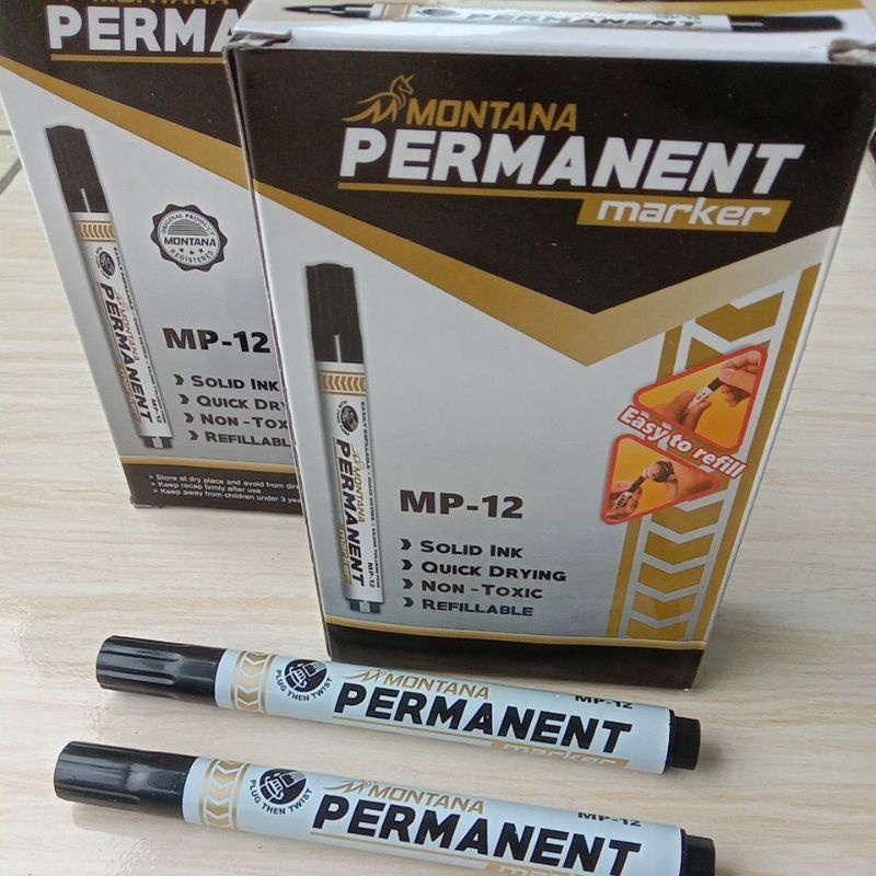 

Spidol Permanen Hitam montana/Ozzie ( 1 box isi 12 pcs) Harga Per 1 Pcs