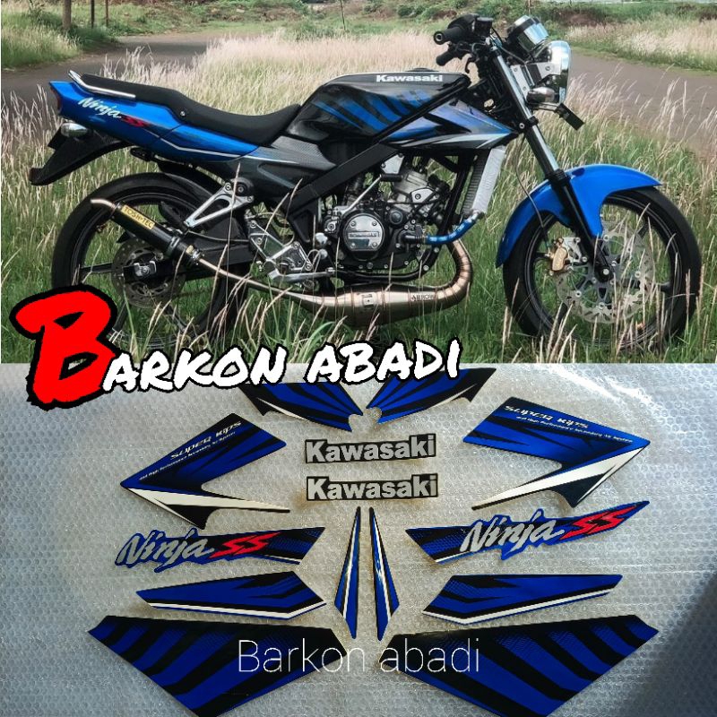 stiker striping NINJA SS zebra warna biru 2014-2015 berkualitas
