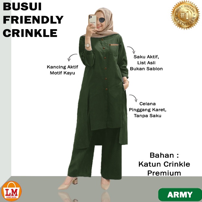 Bagus Dipakai LPM 2869528699 Setelan Baju Wanita Menyusui BUSUI FRIENY CRINKLE Bahan Katun Premium J