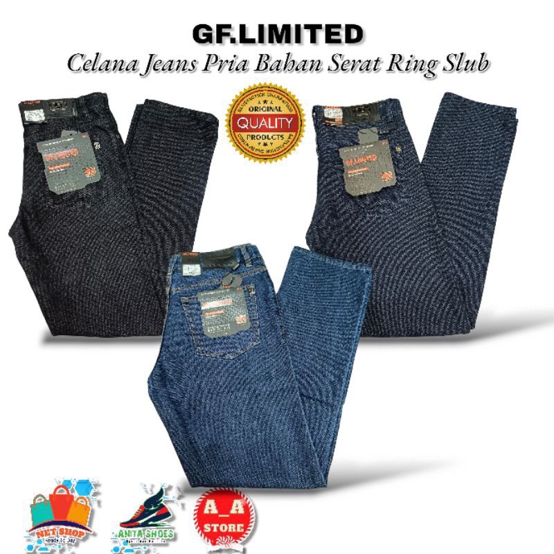 Celana Jeans Pria GF.Limited Serat Ring Slub