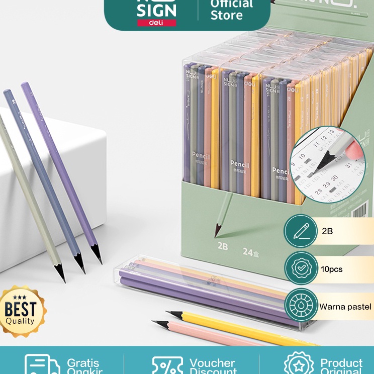 

Paling Popular Nusign Graphite Pencil Pensil 2B Warna Lucu Non Toxic NS724