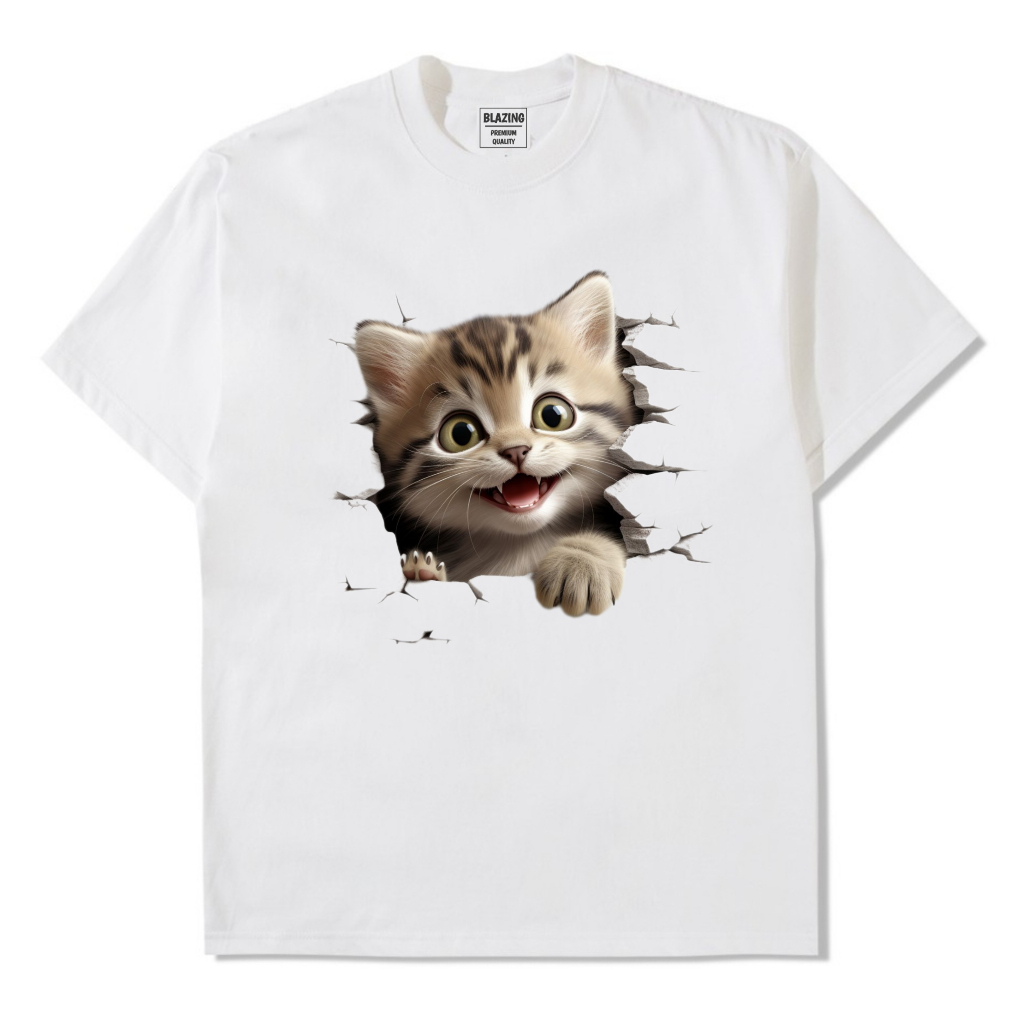Baju Kaos Kucing 3 Dimensi Premium