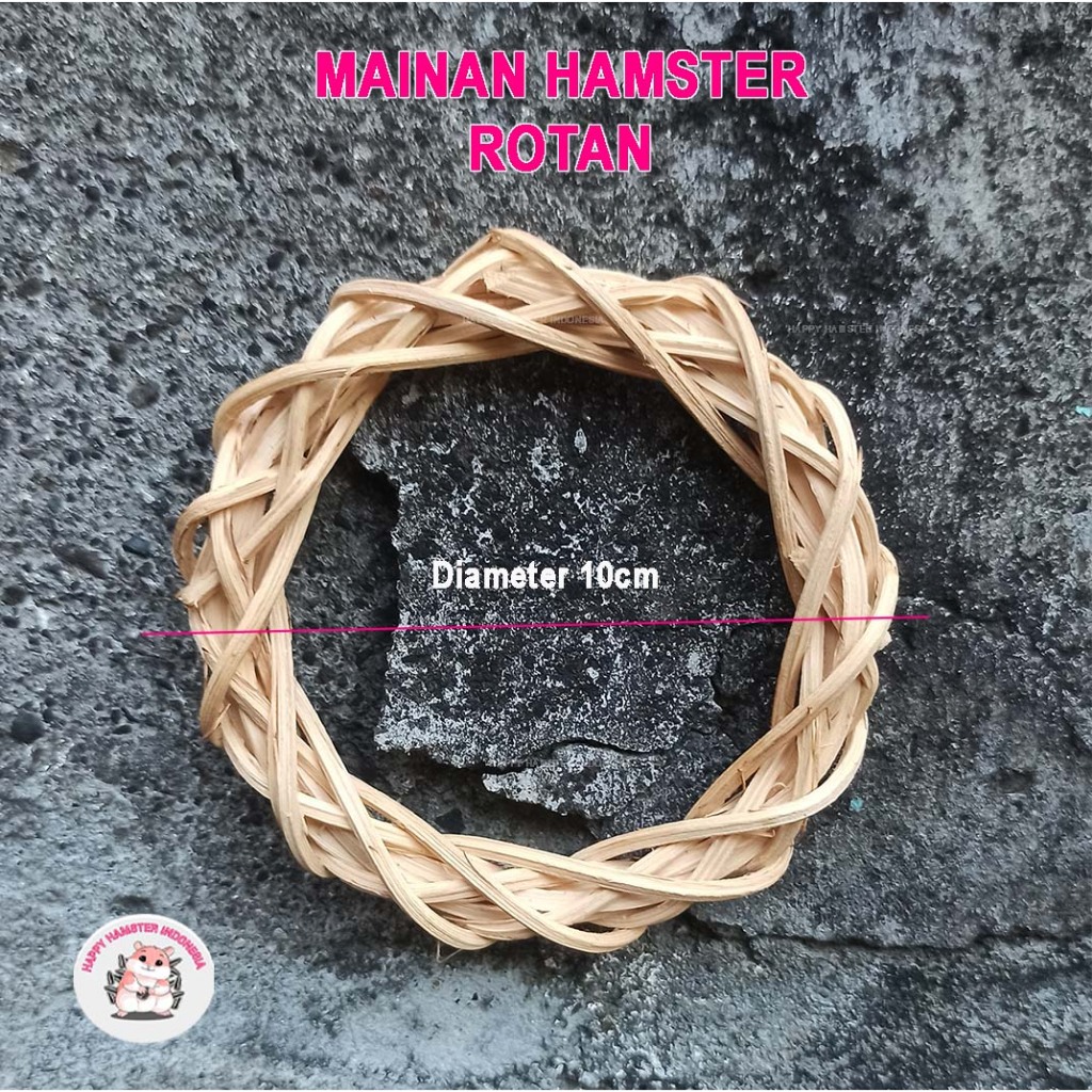 [Happy hamster] Mainan hamster rotan | Gigitan hamster rotan | Aksesories kandang hamster