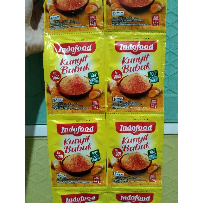 

Indofood kunyit bubuk 7,5gr 1 renceng renteng 12 sachet