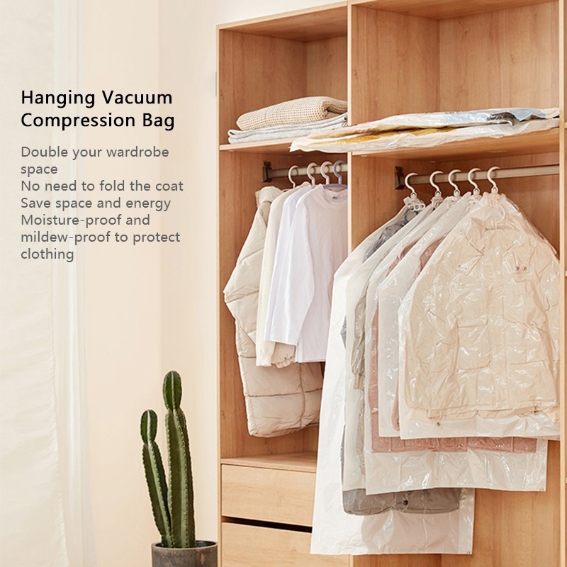 Plastik Vakum Gantung Pakaian Vacuum Compression Bag - Transparent