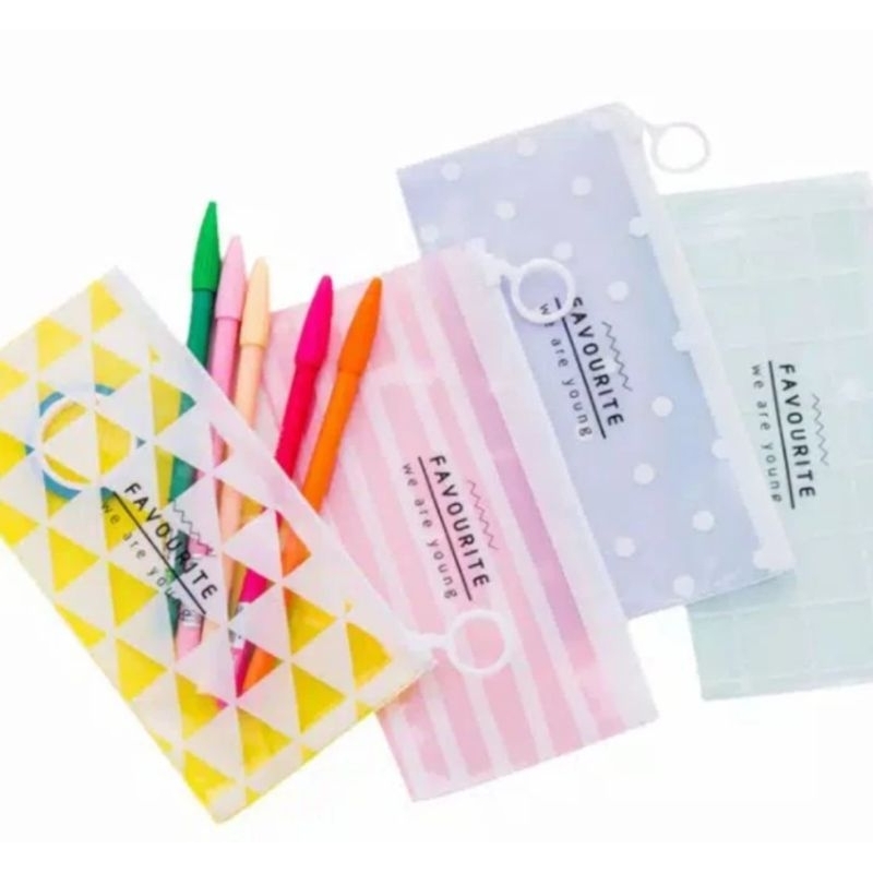 

Pouch Dompet Plastik Transparan Ziplock Tempat pensil Motif Lucu