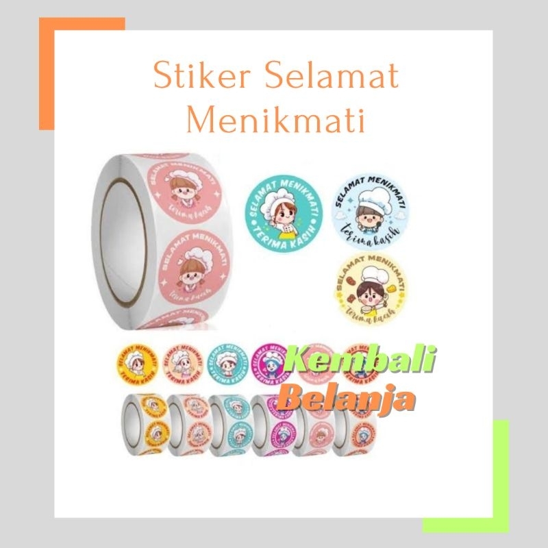 

Stiker Selamat Menikmati 1 Roll ( Isi 500 Pcs )/ Stiker Label Makanan/ Stiker Paket/ Stiker Lucu/ Stiker Selamat Menikmati Terimakasih