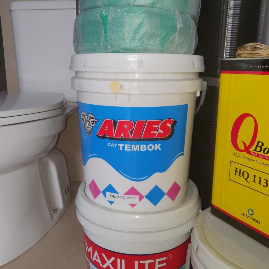 Cat Tembok Aries Emulsion Pail 20kg Super White/ Cat Dinding Aries Kambing Avian Brands Ember Pel 20