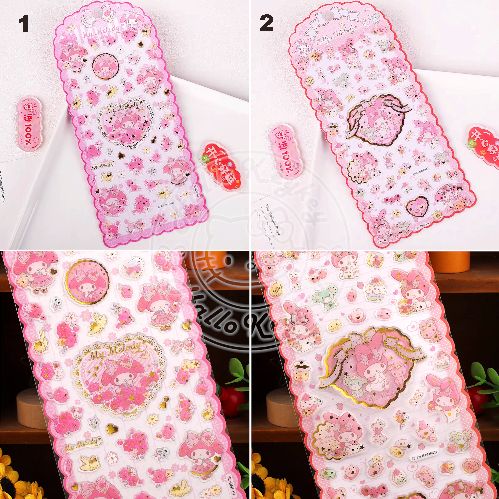

stiker timbul list gold melody sanrio license