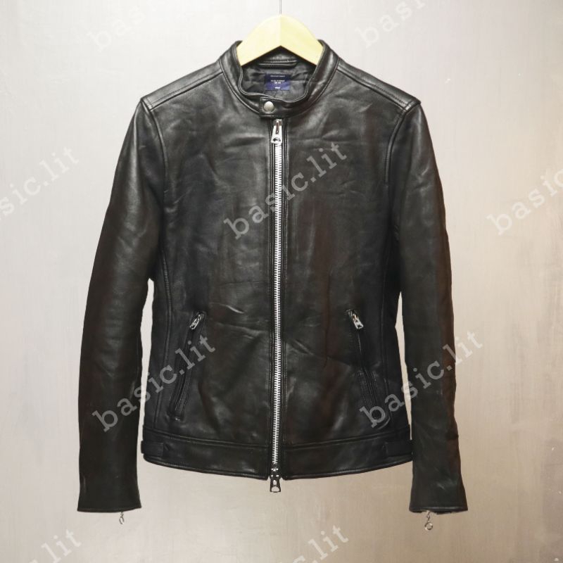Back number caferacer biker leather jacket second preloved